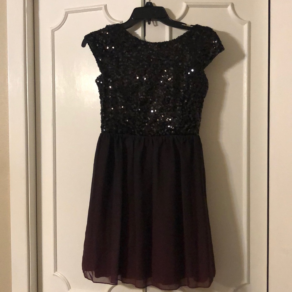 Sequin & Ombre black and Burgundy dress